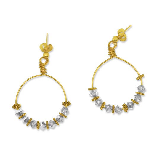 Gold Hoop Crystal Earrings
