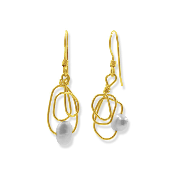 Twisted Pearl Earrings